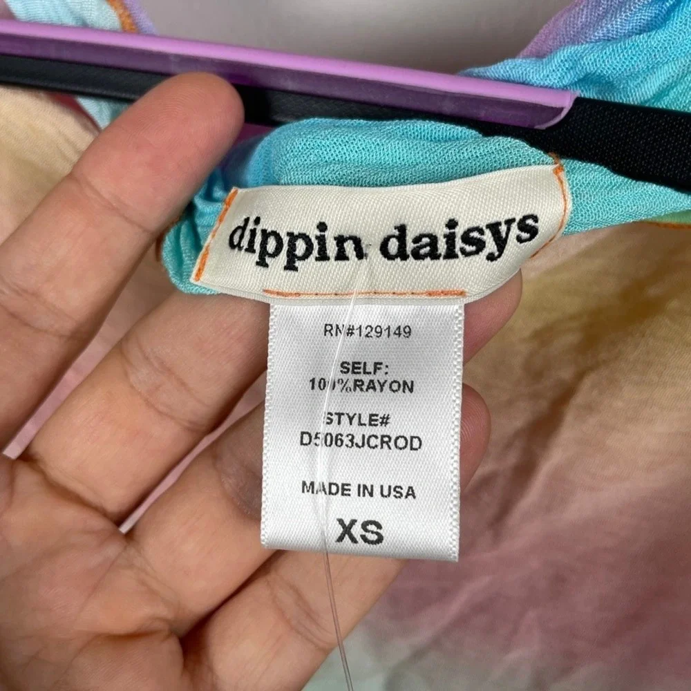 Dippin Daisys Sarong Women XS Multicolor Nomad Aura Rainbow Cover Up Scarf Wrap